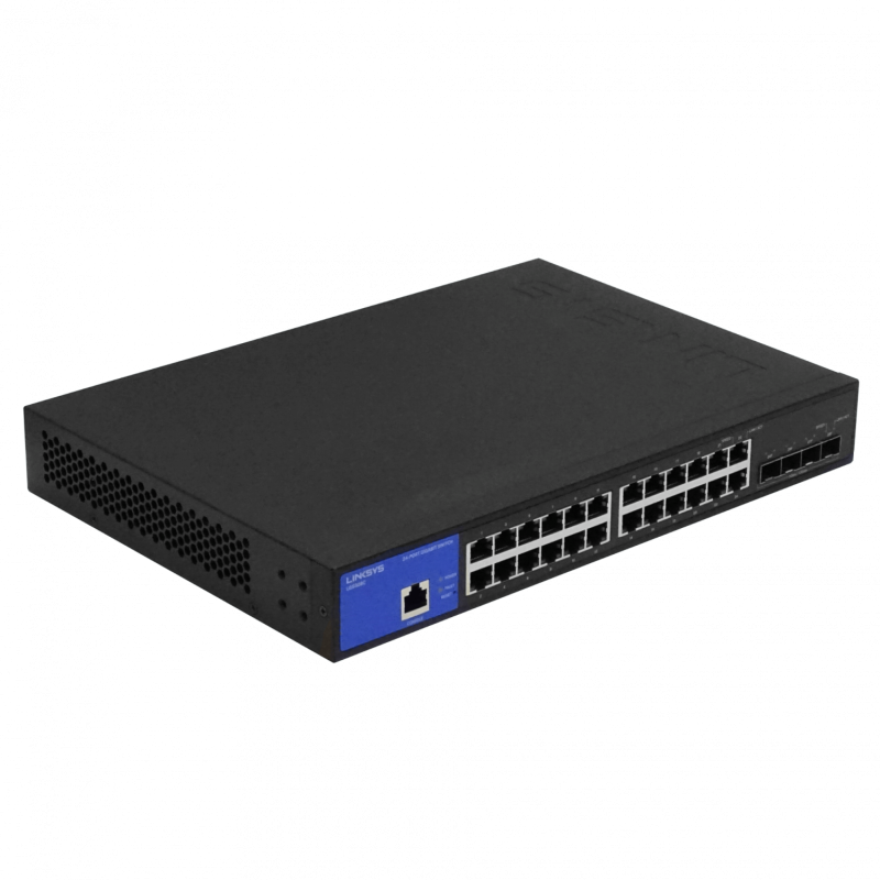 LINKSYS 24-1000 4-SFP+10G Switch Admin Rack 28-port 1-RS232-RJ45