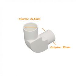 LINKCHIP 32mm Codo con Tapa para Tubo PVC Blanco