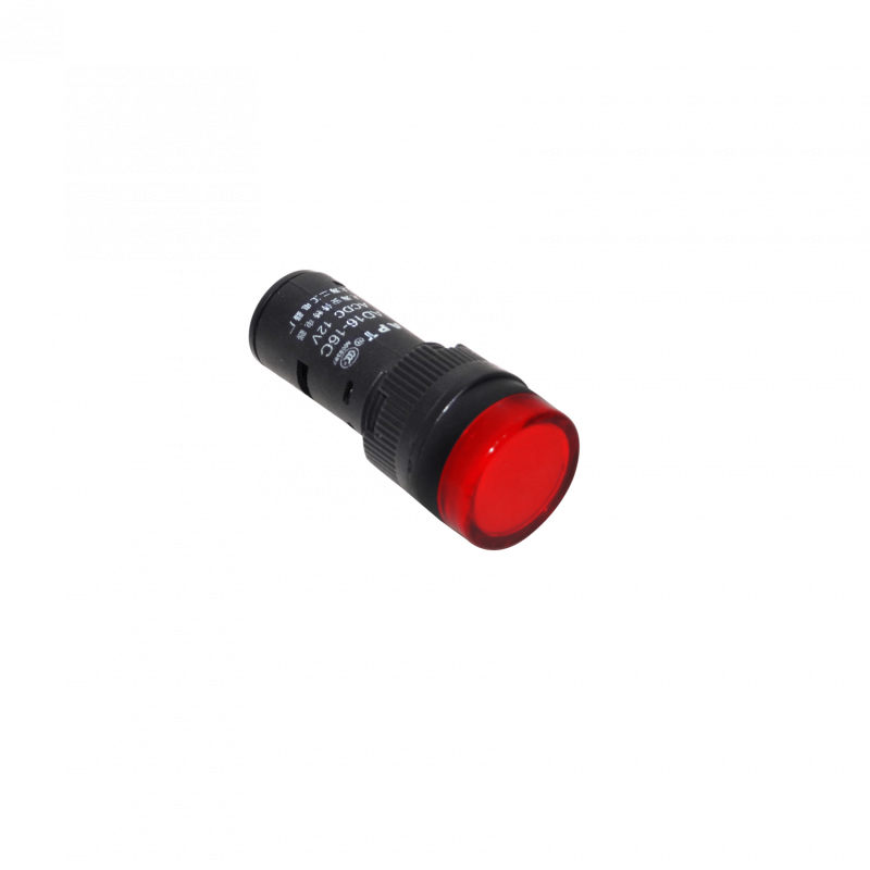 Rojo Luz Piloto LED 12VDC/AC 15mm-diametro 19mm-cabeza 45mm-altura