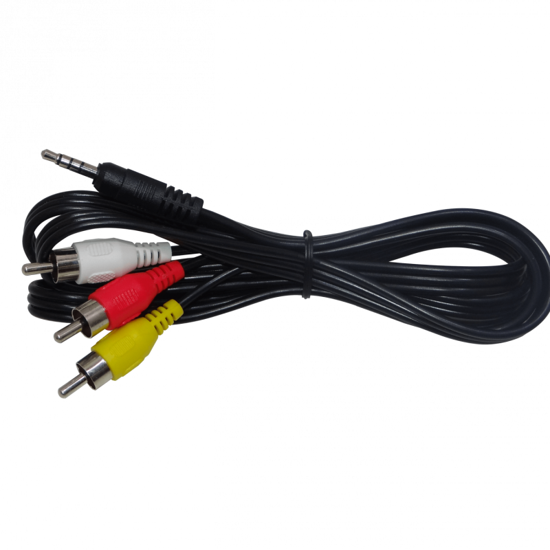3,5mm-M 3-RCA-M 1mt Macho-Macho Cable Audio-Video Plug-RCA Phone-1/8