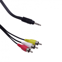 3,5mm-M 3-RCA-M 1mt Macho-Macho Cable Audio-Video Plug-RCA Phone-1/8