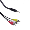 3,5mm-M 3-RCA-M 1mt Macho-Macho Cable Audio-Video Plug-RCA Phone-1/8