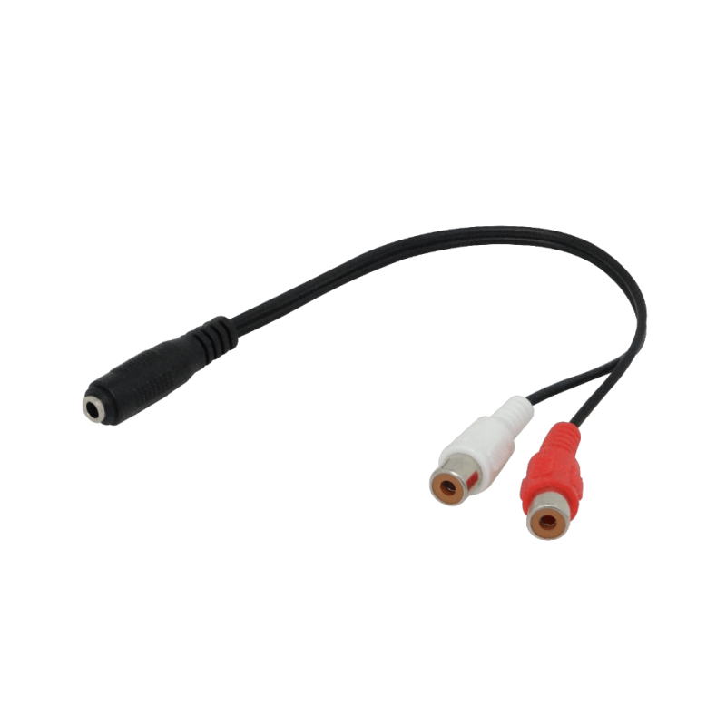 3,5mm-H 2-RCA-H 15cm 0,15mt Hembra-Hembra Cable Plug-RCA Phone-1/8-H
