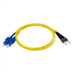 1mt ST/UPC-SC/UPC MonoModo SM Duplex Jumper Cable Fibra 9/125um 3mm