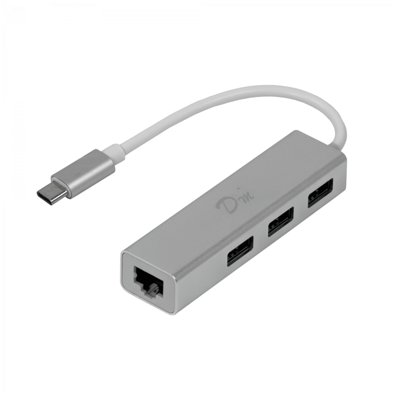 USB-CM a Ethernet-RJ45 10/100mbps HUB-3-AH Blanco Adaptador LAN USB3.1