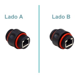 Copla RJ45 STP FTP Cat5e Exterior M25 IP67 Conector Hembra-Hembra