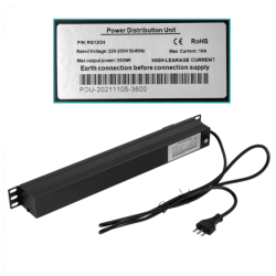 LINKMADE PDU Regleta 12-Hembra-Ch 10A Rack-1U Switch-Piloto Macho-Ch