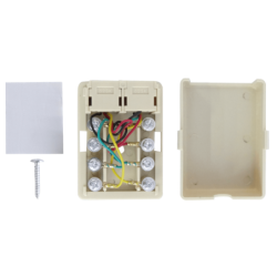 Roseta 2-RJ11 6P4C Doble Ivory Beige Sobrepuesta 8-tornillos