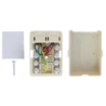 Roseta 2-RJ11 6P4C Doble Ivory Beige Sobrepuesta 8-tornillos