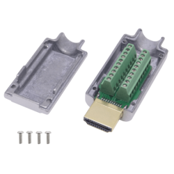 Blindado Atornillable HDMI-Macho Volante v2.0 Conector Terminal Terren