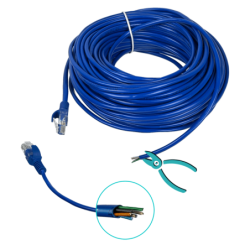 30mt Azul PatchCord 1-unid CAT5E UTP CCA-Aleacion RJ45 Inyectado