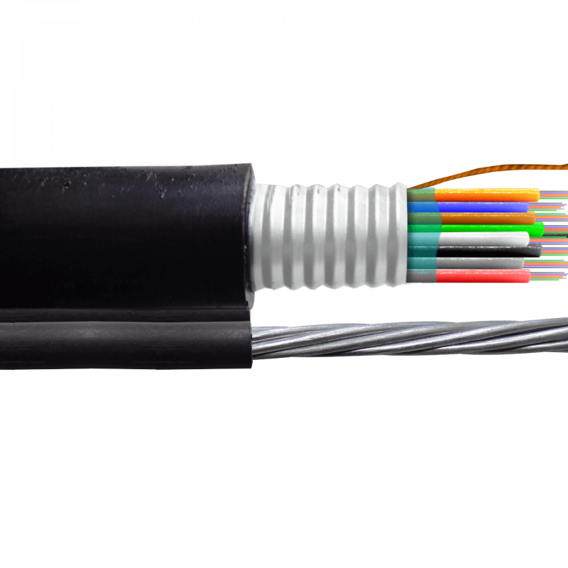 SM 48-Fibra-G652D Minitubo 1-mt Figura8 Negro Exterior Portante7x1,5mm