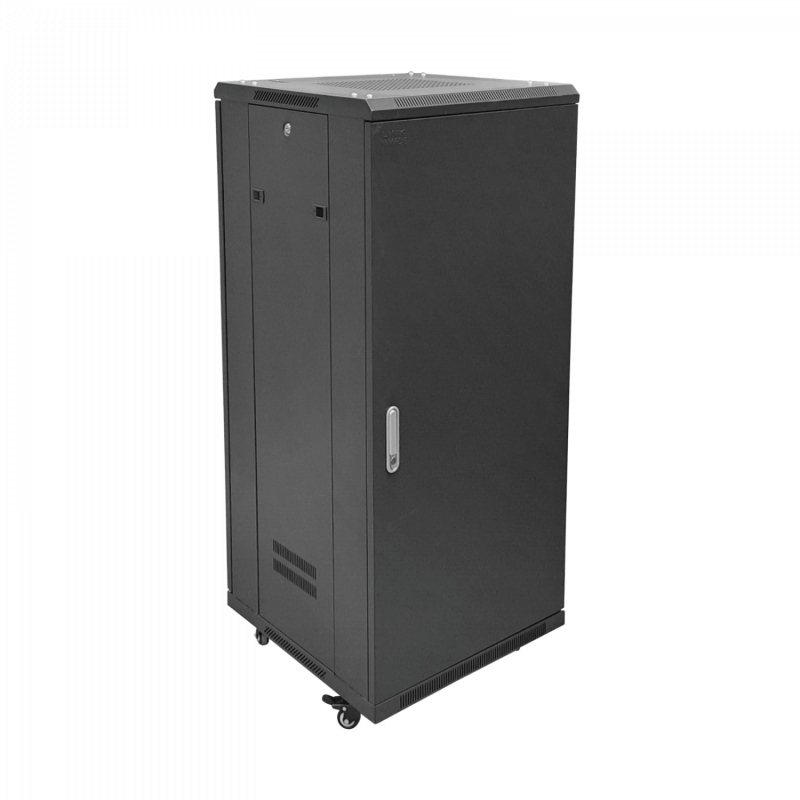 Rack 27U Ciego Fondo-60cm Ancho-19pulg Piso Ruedas Bandeja-30cm PDU