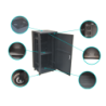 Rack 27U Ciego Fondo-60cm Ancho-19pulg Piso Ruedas Bandeja-30cm PDU