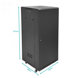 Rack 27U Ciego Fondo-60cm Ancho-19pulg Piso Ruedas Bandeja-30cm PDU