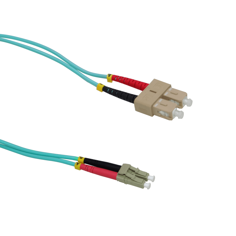 1mt LC-SC OM3 MultiModo MM Duplex Jumper Fibra 50/125um 3.0mm LSZH