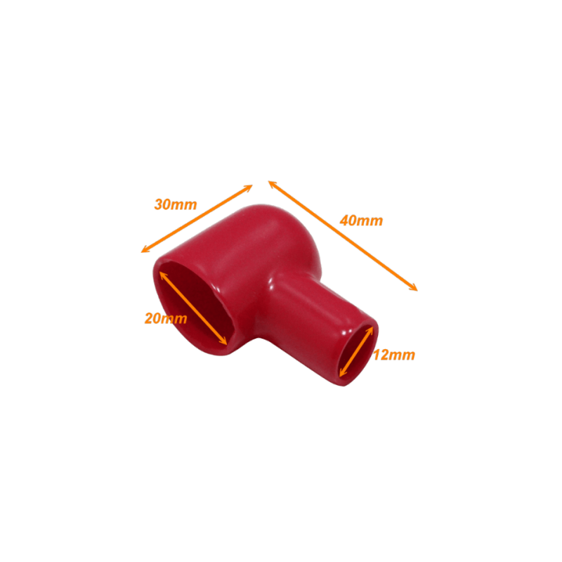 Rojo 22x29x42mm Protector Redondo Aislante para Bateria
