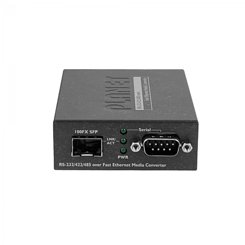 PLANET 1-SFP-100 1-DB9-M RS232 RS422 RS485 5VDC Convertidor Ethernet