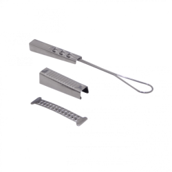Sujecion 20cm p/cable Drop Fibra Optica en Postacion 17x18mm 3-piezas