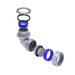 Metalico 1-Pulg Codo Prensa Estopa para Flexible Aislacion IP65