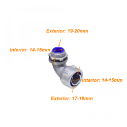 Metalico 1/2-Pulg Codo Prensa Estopa para Flexible Aislacion IP65