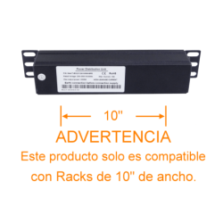PDU 10A Enchufes 6-Hembra-C13 1-Macho-C14 Rack-10-pulgadas sin-cable