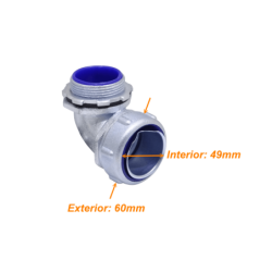 Metalico 1-1/2-Pulg Codo Prensa Estopa para Flexible Aislacion IP65