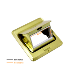6-RJ45-Hembra Caja a Piso Abatible Metal 100x100x55mm Tapa-120x120mm