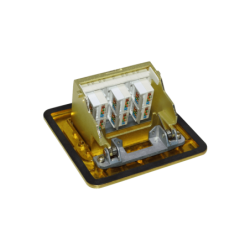 6-RJ45-Hembra Caja a Piso Abatible Metal 100x100x55mm Tapa-120x120mm