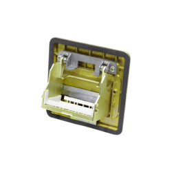 6-RJ45-Hembra Caja a Piso Abatible Metal 100x100x55mm Tapa-120x120mm
