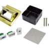 RJ45 3-RCA VGA-r Caja a Piso Abatible Metal 103x99x55mm Tapa-118x120mm
