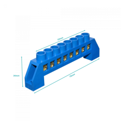 Regleta Azul 8-Conexiones 4mm Riel Din Distribucion Electrica