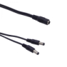 1-DC-H a 2-DC-M Cable Divisor 5,5x2,1mm Larg11mm 22cm+22cm Negro