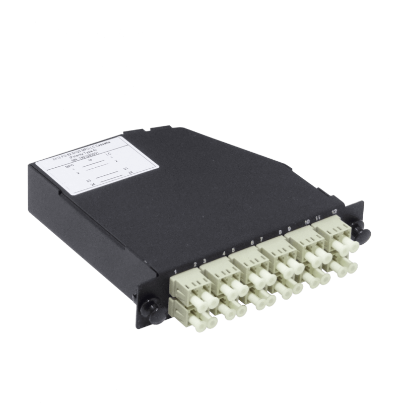 OM1 24-LC 2-MPO/M Cassette para/1U-3P 130mm Fibra Pre-conectorizada