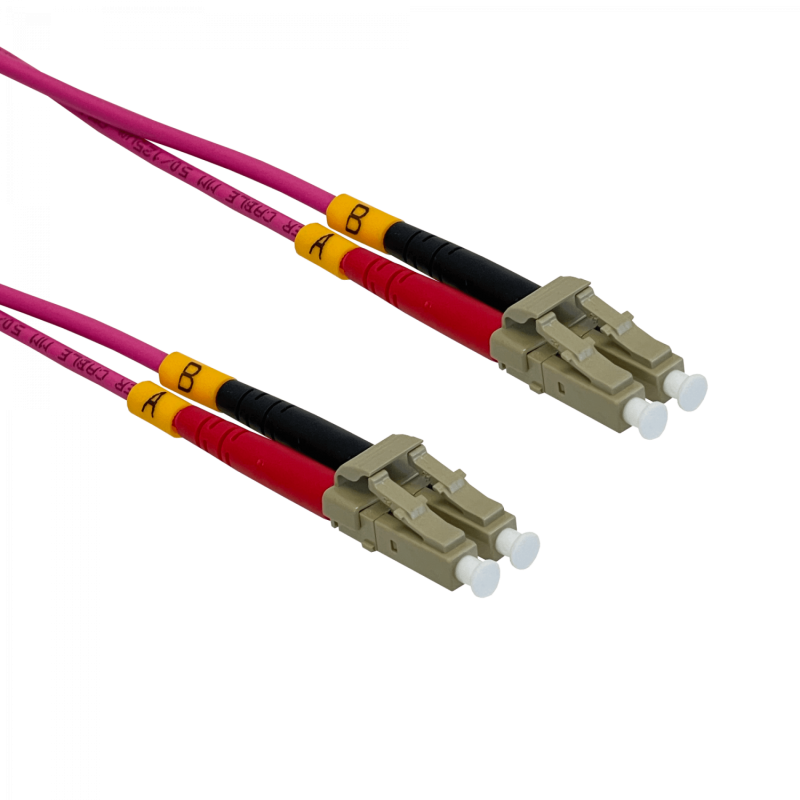 LSZH 1mt LC-LC OM4 MultiModo MM Duplex Jumper Fibra 50/125um 3,0mm