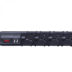 RITTIG Negro 4-Mult 2-USB5V Alarg 3mts 10A-250V 2200W Piloto-Interrupt