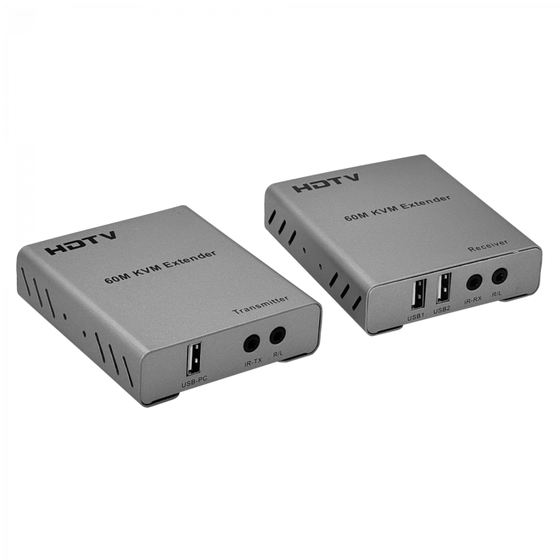 HDMI + 2xUSB 1080p Extension-UTP CAT5E/CAT6 60mts 1-Cable-RJ45 p/KVM