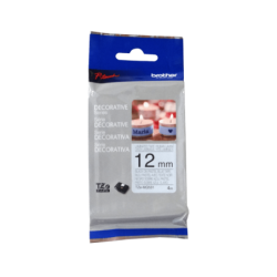 BROTHER 12mm Negro en Fondo Azul Pastel Cinta 4mt p/PT-H110/E110/H200