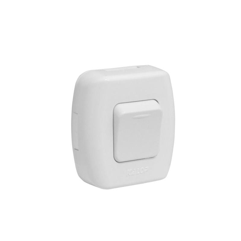 KALOP 9/12 Boton Switch Simple Sobrepuesto Blanco Tekna IP20 KS39650