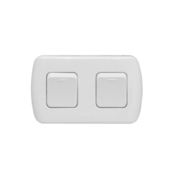 KALOP 9/15 Boton Switch Doble Sobrepuesto Blanco Tekna IP20 KS39651
