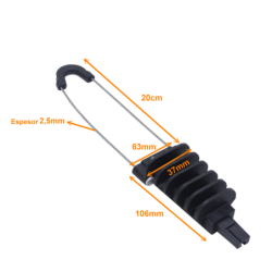 Piola-2,5mm 20cm Sujecion Plastica 106x63x37mm para Cable Fibra Drop