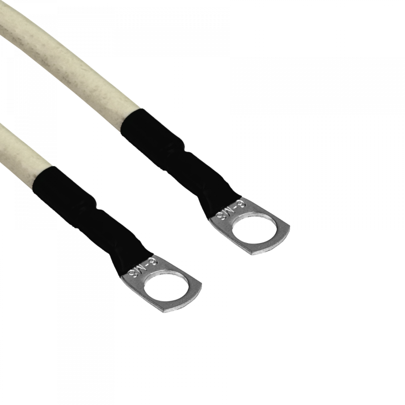 Cable 50cm 13,3mm2 6AWG Blanco 8mm-Diametro-Conector 0,5mt