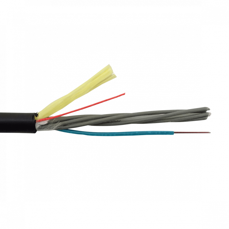 SM 12-Fibras-G652D vano-50m ADSS 10mm Cable Ext-PE Monomodo 1-minitubo