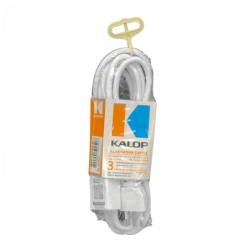 KALOP 3mt Blanco Alargador 3x0,75mm 6A Enchufe-Chileno H05VV-F