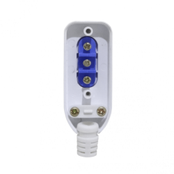 KALOP Lateral 2P+T 10A Enchufe Macho Volante Blanco con-Tierra KC44570