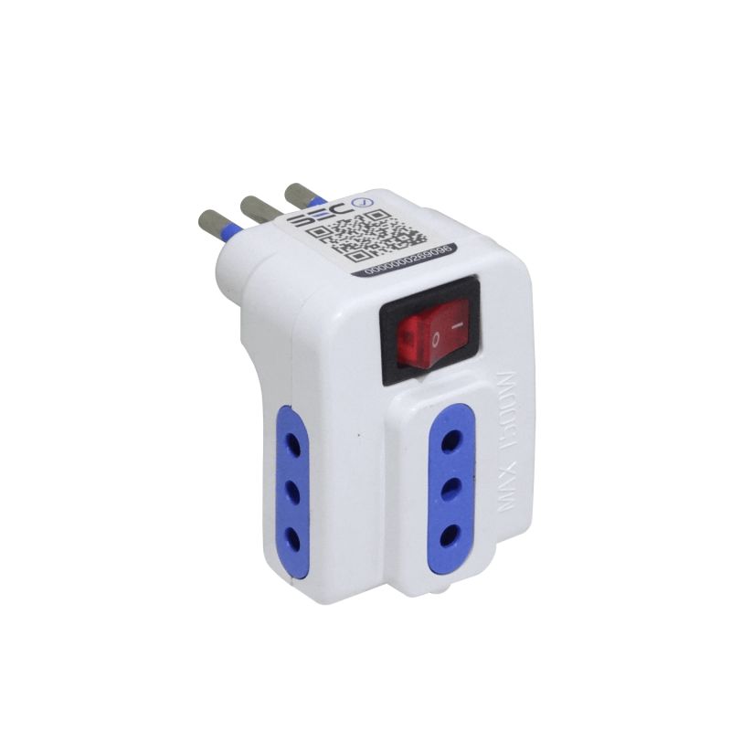 KALOP Triple Interruptor Piloto Enchufe Chileno 10A 250V 2500W Blanco