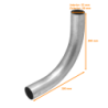 50mm Galvanizado Codo para Conduit Rigido Metalico Curva aprox-30x30cm
