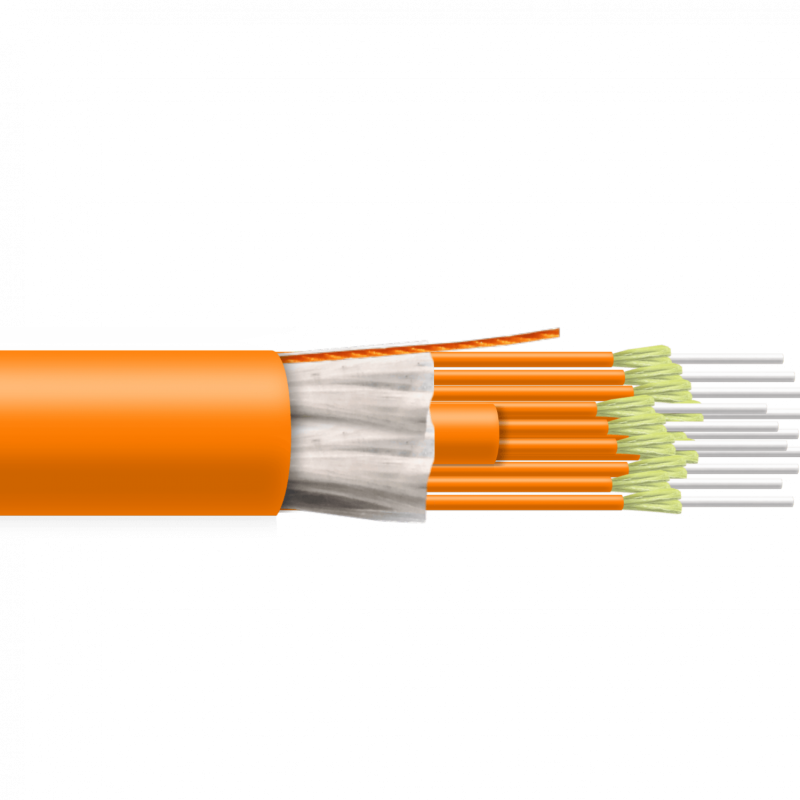 12-Fibras OM1 Cable 12mm Interior 1-mt LSZH Tight Buffer MM 62,5/125um