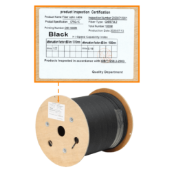 1km LSZH 1-Fibra-SM-G657A2 Portante-1mm 2xFRP Cable Negro Drop Fibra