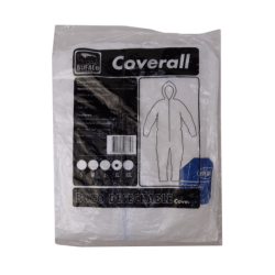 Talla-XL Buzo Desechable Blanco Polipropileno con Cierre Gorro